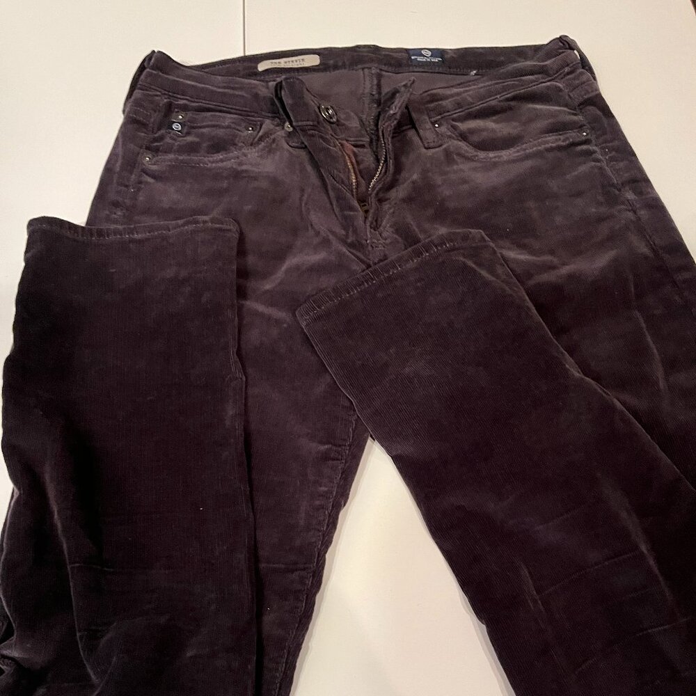 AG Adriano Goldschmied‎ The Stevie Slim Straight Gray Corduroy Size 27R 💗